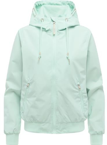 Ragwear lätt övergångsjacka för kvinnor, vattentät och ventilerande funktionell jacka, kort med huva, Oggie YOUMODO XS-6XL, Mint26, 4XL