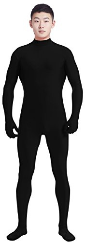 lucky baby store Boys' Men's Adult Mock Neck Full Body Unitard Spandex Zentai Suits Costumes Unitard (XXL, black)