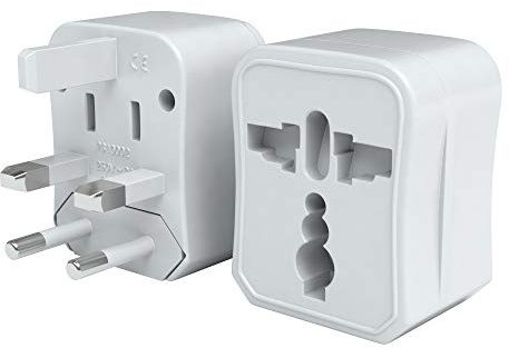 EAZY CASE Universal Reiseadapter 150 Länder weltweit - Stromadapter, Reisestecker für Weltreisen, u.A. für USA, Australien, Asien, Kanada, UK, Afrika, Thailand, Neuseeland, China, Südamerika, Weiß