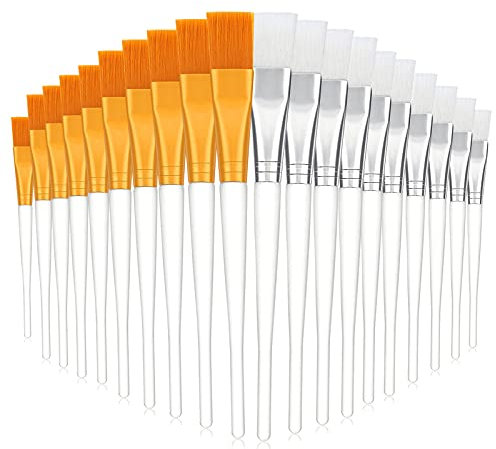 Gesichtsmaske Pinsel Weiche Gesicht Masken Bürsten Gesichtsmasken Bürste Mud Maske Pinsel mit Klar Kunststoff Griff für die Anwendung von Gesichtsmasken Augenmasken 20 Stück