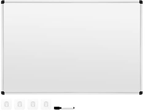 Navaris Kombiboard Tafel mit Aluminium Rahmen - 90x60cm Whiteboard Magnettafel zum Beschriften doppelseitig - Magnet Board Magnetwand inkl. Marker
