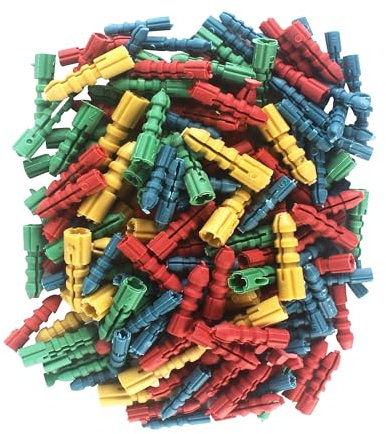 Primes DIY Lot de 150 chevilles de fixation murales universelles avec vis d'ancrage à cavité brute 5 mm, 6 mm, 7 mm, 8 mm