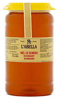 L'Abella Mel - Miel de Romero 100% Natural | Miel Pura de Abeja Recolectada Artesanalmente en Valle Jalón, Costa Blanca, España - Bote de 2000g - Sin gluten