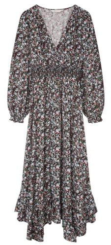 SPRINGFILED, Mujer, Vestido Midi Picos Volante, Black, 38