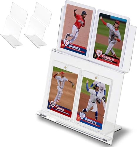 Tapeera 3-Pack Acrylic Tabletop card Holder Display for 12 Trading Cards