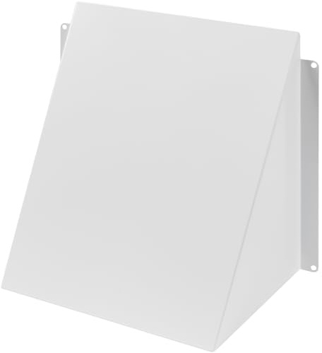 Repa Market 200 x 200 mm White Galvanised Steel Air Vent Cover Hood – Compatible as Air Brick Covers for Outside Walls with Wire Mesh & Rodent Mesh - Rain Deflector, Air Vent Covers for Walls Outside