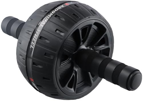 Bauchtrainer, Bauchroller AB Roller, Bauchmuskeltrainer AB Wheel Set, Bauch Trainingsgerät für Zuhause, Ultra-Wide Abdominal Roller Fitnessgerät, Sportgeräte mit Kniematte (Schwarz)