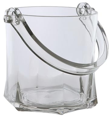 Contenedor de hielo portátil redondo transparente con asa para fiestas y reuniones