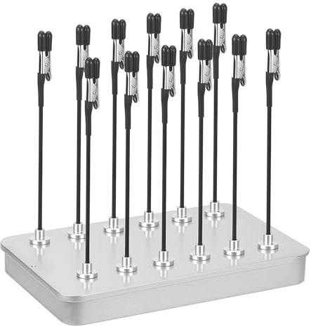 Szaboviktoria 12 Pezzi Terza Mano per Saldatura, Ausilio per Saldare con Morsetti a Coccodrillo e Base Magnetica, Versatile, Regolabile