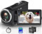 Videocámara de vídeo de 2.7 K, QHD, 50 MP, YouTube, cámara de vlogging, zoom digital de 16X, cámara web con rotación de 270 grados, con tarjeta SD de 32 G y 2 baterías de grabación mientras se carga