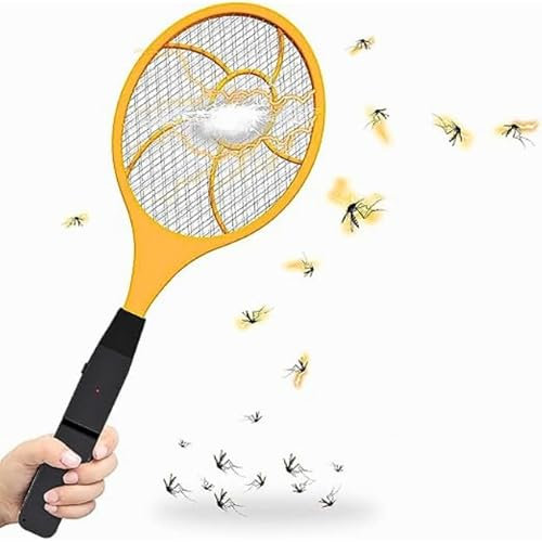 Electric Bug Zapper Racket – Rechargeable Mosquito Killer & Indoor Bug Zapper, Electric Tennis Racket Fly Home bug swatter for Bedroom & Outdoor