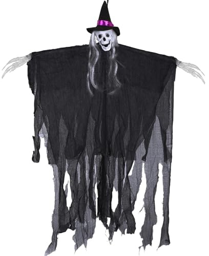 Ciondolo Halloween Fantasmi Strega Scheletro da Appendere Decorazioni Spaventose Regali Addobbi Casa Esterno