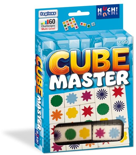 HUCH!, Cubemaster, Legespiel, Logikspiel für knifflige Denksportler, 60 Herausforderungen für schlaue Köpfe, Ab 1 Spieler ab 7 Jahren