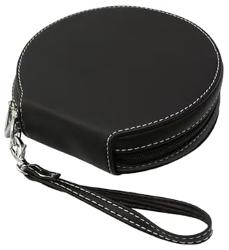 inDomit Hard Protective Travel Case for CD, 20-Capacity CD/DVD Case, PU Leather Disc Organizer, Suitable for Car, Home, Office, Travel (Black)