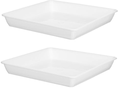 Yardenfun 2 Piezas Bandejas de Goteo para Macetas Cuadradas de Plástico de Base Resistente y Gruesa para Plantas de Interior y Exterior Aptas para Suculentas y Bonsáis Jardín y Balcón