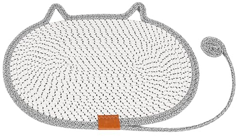tulahkomen Rascador de Alfombra para Gatos, Cuerda de algodón con, Juegos de Mascotas para Ejercicio, Caza, simulación, Entrenamiento, Sala de Estar, Viajes, al Aire Libre, Interior