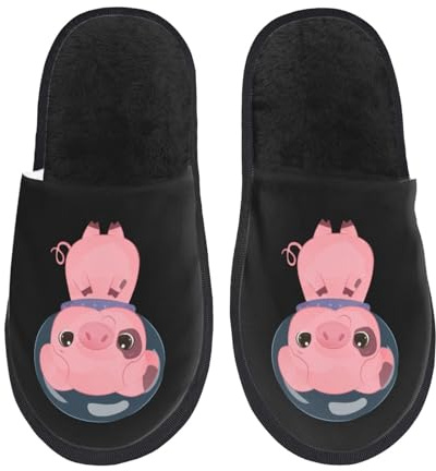 Toffel liten gris astronaut söta halkfria skor varma tofflor dam inomhus unisex