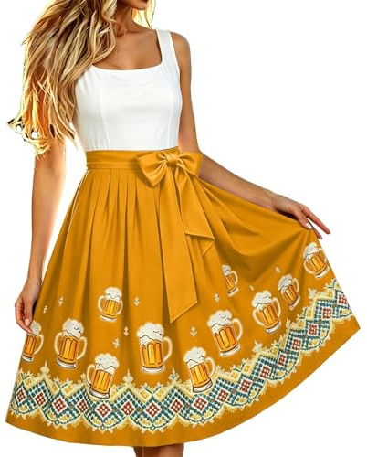 Dirndl förkläde enkelt dirndlförkläde med rosett smutsavvisande Dirndlförkläden för Dirndl med knytband traditionell kjol dam för bayersk oktoberfest outfit