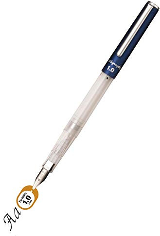 Sailor HighAce neo - Penna stilografica per calligrafia trasparente, larghezza 1,0 mm, 1,5 mm, 2,0 mm, 3 cartucce d'inchiostro nero (1,0 mm)