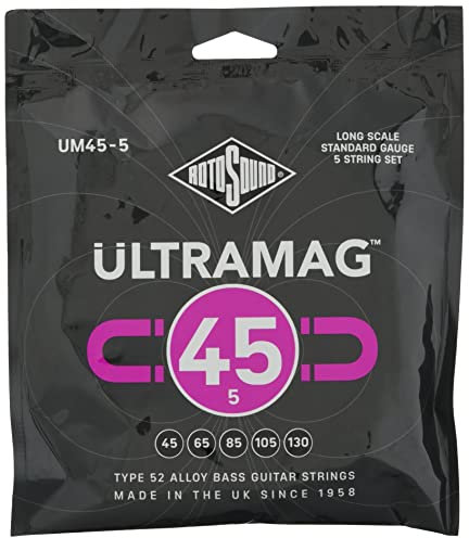 Rotosound strings for electric bass ULTRAMAG 52 ALLOY ROUNDWOUND 5-str. UM45-Standard 45-130, Grey