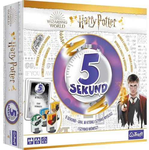 Trefl - 5 Sekunden Harry Potter - Dynamisches Familienspiel, soziales Zeitquiz, Welt der Hexerei und Magie, Fragekarten, Timer, verrückter Spaß, für Erwachsene und Kinder ab