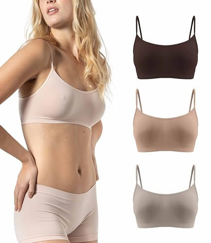 Risalti Reggiseno Senza Ferretto Spalla Stretta 3 pz - Bralette Donna Senza Cuciture ed Etichette, Reggiseno Donna in Microfibra Elasticizzata, Brassiere, Top Morbido, Intimo - Made in Italy