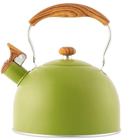 Bollitore da Tè con Fischio, Teiere per Piano Cottura, Bollitore per Piano Cottura a Gas in Acciaio Inossidabile da 2,5 Litri, Bollitore con Fischio per Tè, Caffè, Acqua, Latte