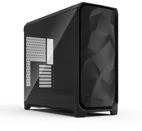 Fractal Design Meshify 3 XL - Boîtier PC Noir en Verre Trempé pour Jeu Vidéo, Grand Flux d'air, 3 Ventilateurs Momentum, Panneau Avant Mesh, Intérieur Spacieux
