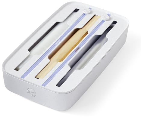 YouCopia StoraRoll Wrap Dispenser, 3-in-1, Drawer Organizer for Foil, Plastic Wrap, Parchment and Wax Paper with Safety Cutters and Labels for Kitchen Organization
