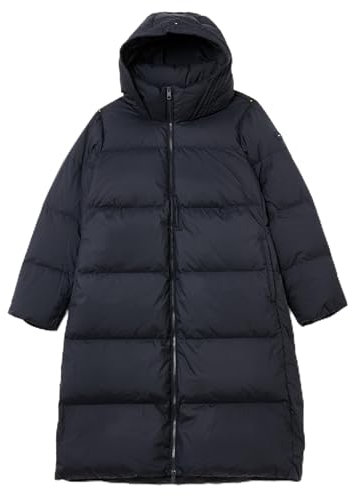 Tommy Hilfiger Damen Daunenmantel Casual Down Hood Coat Wasserabweisend, Blau (Desert Sky), 50