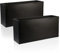 IDEALIST Set of 2 65cm Large Trough | Black Reinforced Stone Rectangle Plant Pot | Garden Planters with Drainage Holes L65 W19 H30 cm, 21 litres