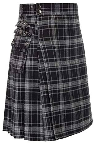 Duohropke Kilt Tradizionale Uomo Moda Gonna scozzese Nuovi Uomini Gonna Utility Maschio Classico Retro Gonna Medievale Scozia Gonne a pieghe Giunzione Kilt scozzese