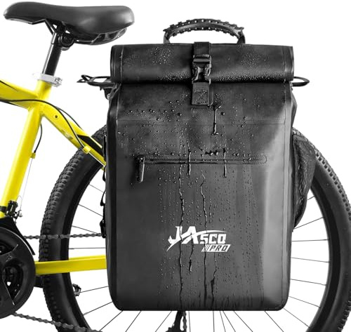 JASCOPRO 3 In 1 Fahrradtasche für Gepäckträger, 25-32L wasserdichte Gepäckträgertasche Radtasche Gepäckträger Fahrradtasche Rucksack Fahrrad Taschen hinten Gepäckträger mit 16 Laptopfach