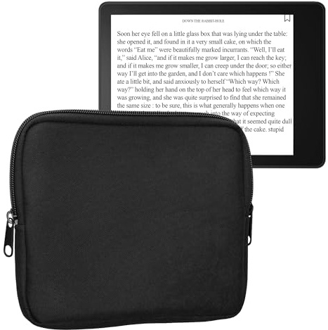 kwmobile Funda Universal para E-Book - Estuche de Tela con Cierre de Cremallera para Libro Electrónico de 7 Pulgadas - Bolsa Protectora para Ebook con Correa de Mano