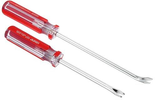 PATIKIL Upholstery Staple Remover, 6 V Curved 4 V Straight Construction Staple Puller Staple Nail Tack Tool for Furniture Wooden Floor Photo Frame, Red