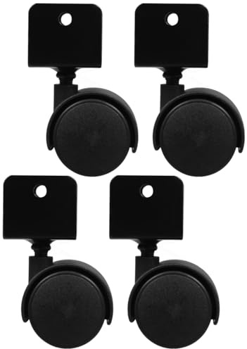 Ciieeo 4pcs U-clamp Children's Chair Casters 1.5'' Mini Crib Wheel Non-Slip for Dresser Cabinet Desk Home Office