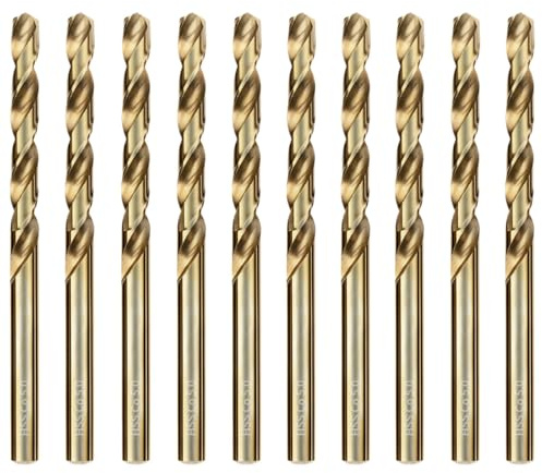 luwiscook HSS M35 Cobalto Punte Trapano Metallo, 10pcs 5mm Punte a Spirale Per Acciaio Inox, Metallo, Acciai Duri, Alluminio e Plastica Dura, Norme DIN 338