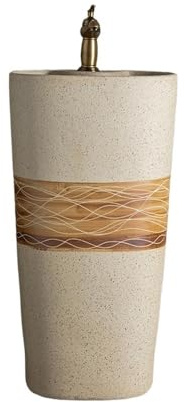 Lavandino a piedistallo Lavandino da esterno con piedistallo, rubinetto e kit di scarico, lavabo pavimento for bagno