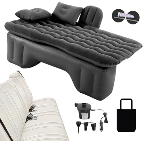 Colchón de campamento inflable, colchón de aire del automóvil, Colchón de aire del asiento trasero inflable, Cama de para dormir de bomba multifuncional, colchón de viaje reutilizable para viajar