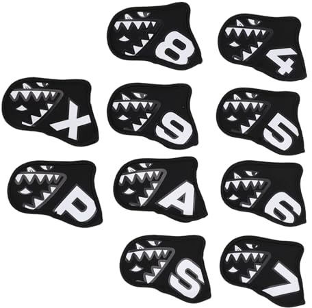 SPYMINNPOO Fundas para Palos de Golf, Cubiertas para Cabezas de Hierro de Tela Suave, Juego de Protectores de 10 Piezas para Golf Al Aire, Diseño Duradero a Prueba de Polvo y Arañazos para Palos de