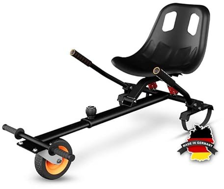 Wheelheels Hovercart für alle 6.5, 8.5 & 10 Hoverboards – Sitz für Self Balance Scooter mit innovativer Federung, Stoßdämpfern & luftgefülltem Frontreifen für mehr Fahrkomfort