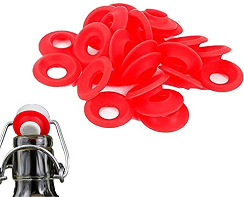 Cafopgrill Silicone Rubber Gaskets, 25Pcs Silicone Gaskets Washers for Swing Flip Top Bottle Home Brew Beer Bottle Seals Soda Bottle Seals