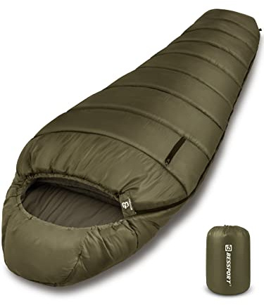 Bessport Mummy Sleeping Bag | 15-45 ℉ Extreme 3-4 Season Sleeping Bag for Adults Cold Weather– Warm and Washable, for Hiking Traveling & Outdoor Activities