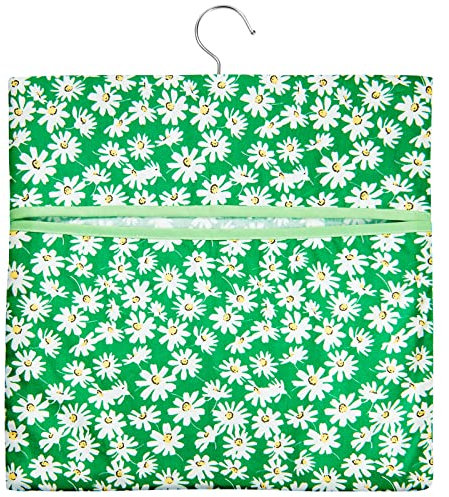 Nuenen Peg Bag for Washing Line with Hanger Clothes Peg Bag with Hook Laundry Accessories for Washing Line Clothes Storage, 11.42 x 11.42 Inches(Daisy)
