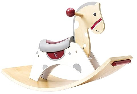 Hape 2-in-1 Schaukelpferd, Schaukelpferd und Balanceboard, Rutsch- und Schwungspielzeug, ergonomischer Sitz & Anti-Rutsch Griff, ab 12 Monaten