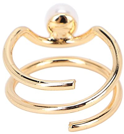 Finger Nail Ring, Pearl Finger Nail Knuckle Ringar Snygga Pearl Cluster Ringar Enkla Koppar Fingertop Smycken För Kvinnor Flickor(guld)