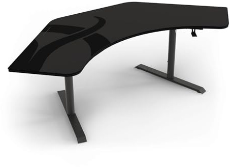 Arozzi – Arena Angelo – Escritorio Gaming en L con Superficie Mouse-Pad Completa, Altura Regulable 71–81 cm, gestión de Cables y Soporte monitores. Superficie Lavable – GM