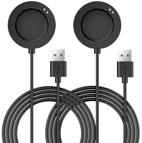 TiMOVO Ladekabel Kompatibel mit Xiaomi Watch S3/Watch H1/Watch 2 Pro/Watch S2, 2 Stück 1M Ersatz USB-C Ladekabel Kabel,Magnetisch USB Lade Dock Kabel für Xiaomi Watch Zubehör, Schwarz