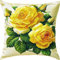 Knüpfen Set Kissen Rose Knüpfkissen Set für Anfänger Erwachsene oder Kinder zum Selber Knüpfen, DIY Knüpfteppich Knüpfpackung, Knüpfhaken Set 43 x 43 cm