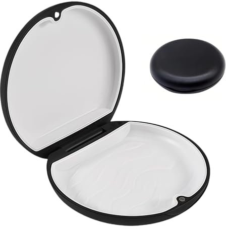 Biliant Boîte pour appareils dentaires, gouttière dentaire, prothèses dentaires, boîte pour les voyages et une utilisation quotidienne (noir)